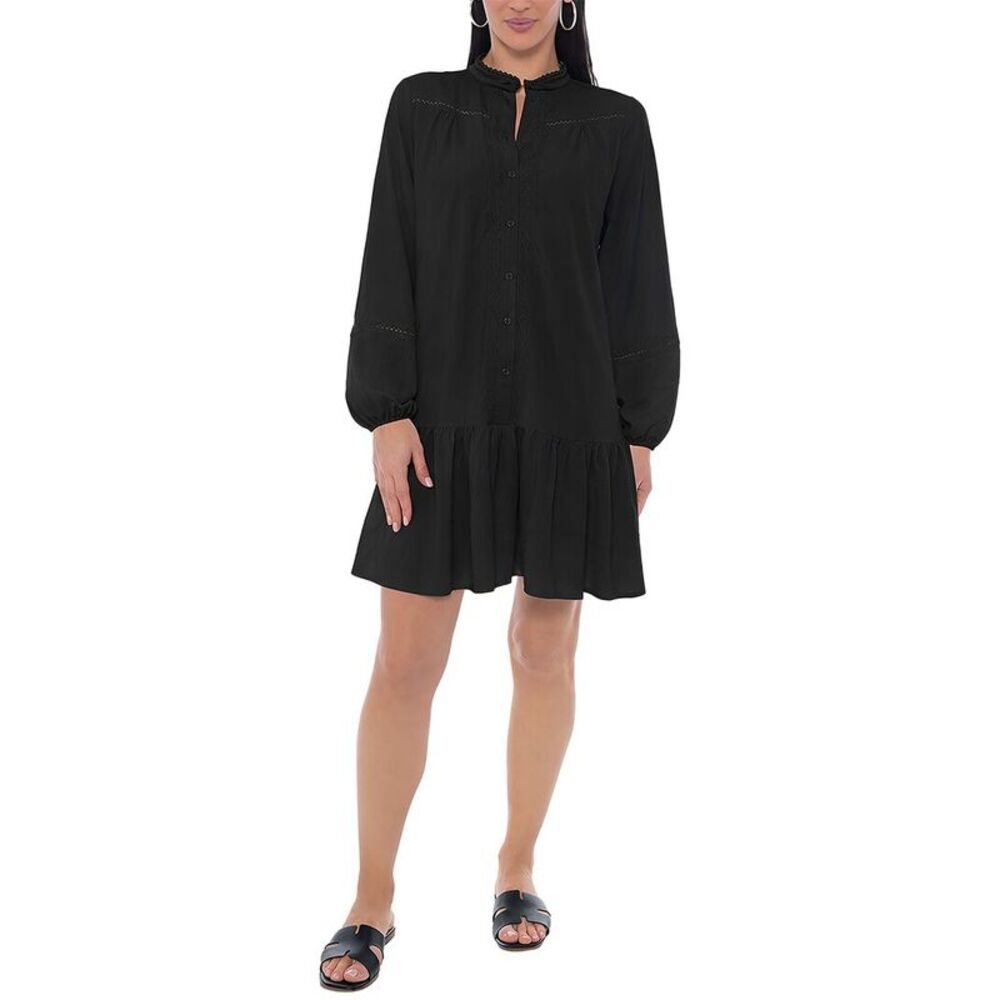 Tash + Sophie Womens  Front Flounce Dress, Black
